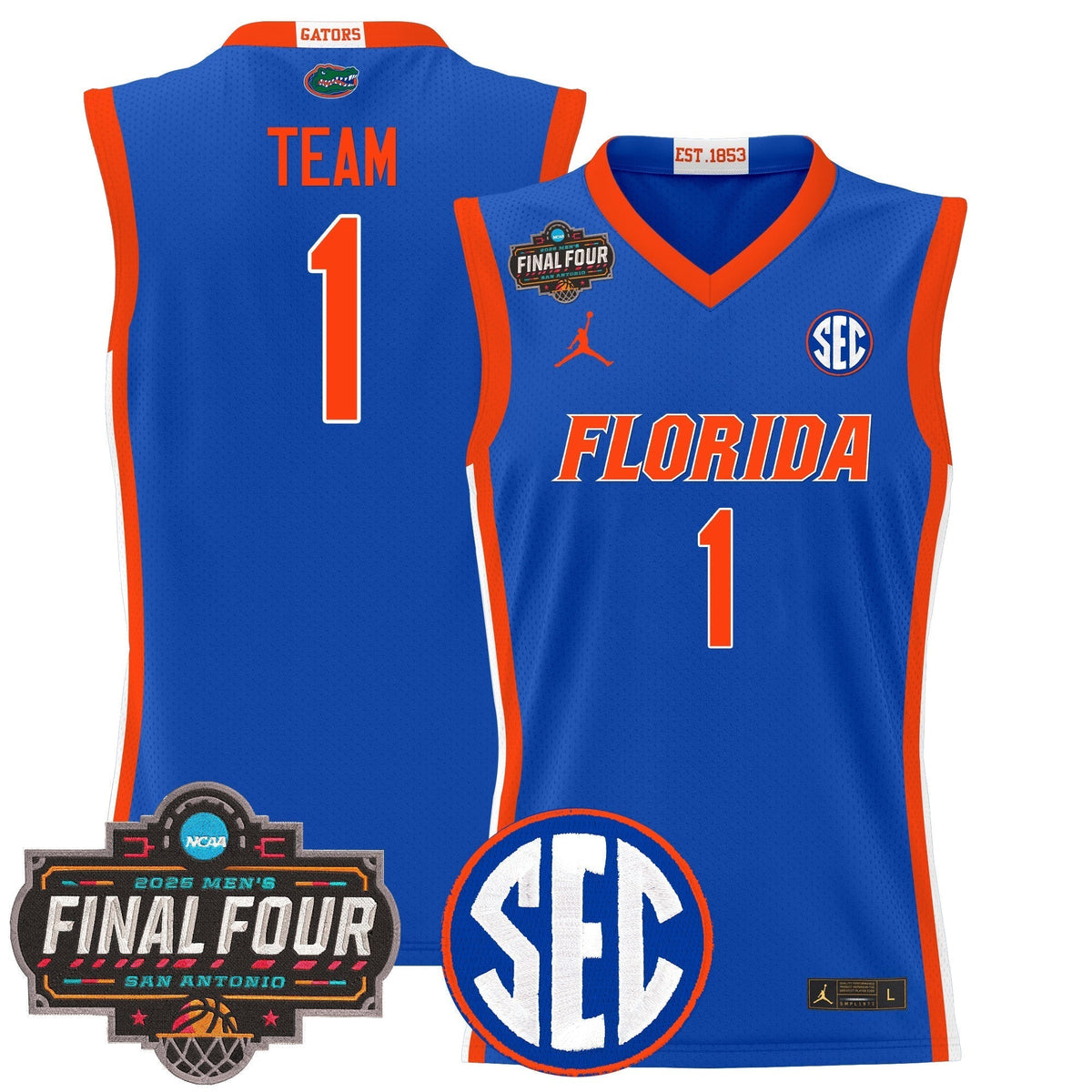 UF 2025 Final Four Patch Basketball Jersey - Stitched product image 13, provided for visual reference and product detail