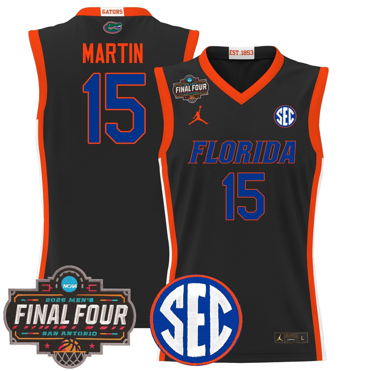 UF 2025 Final Four Patch Basketball Jersey - Stitched product image 12, provided for visual reference and product detail
