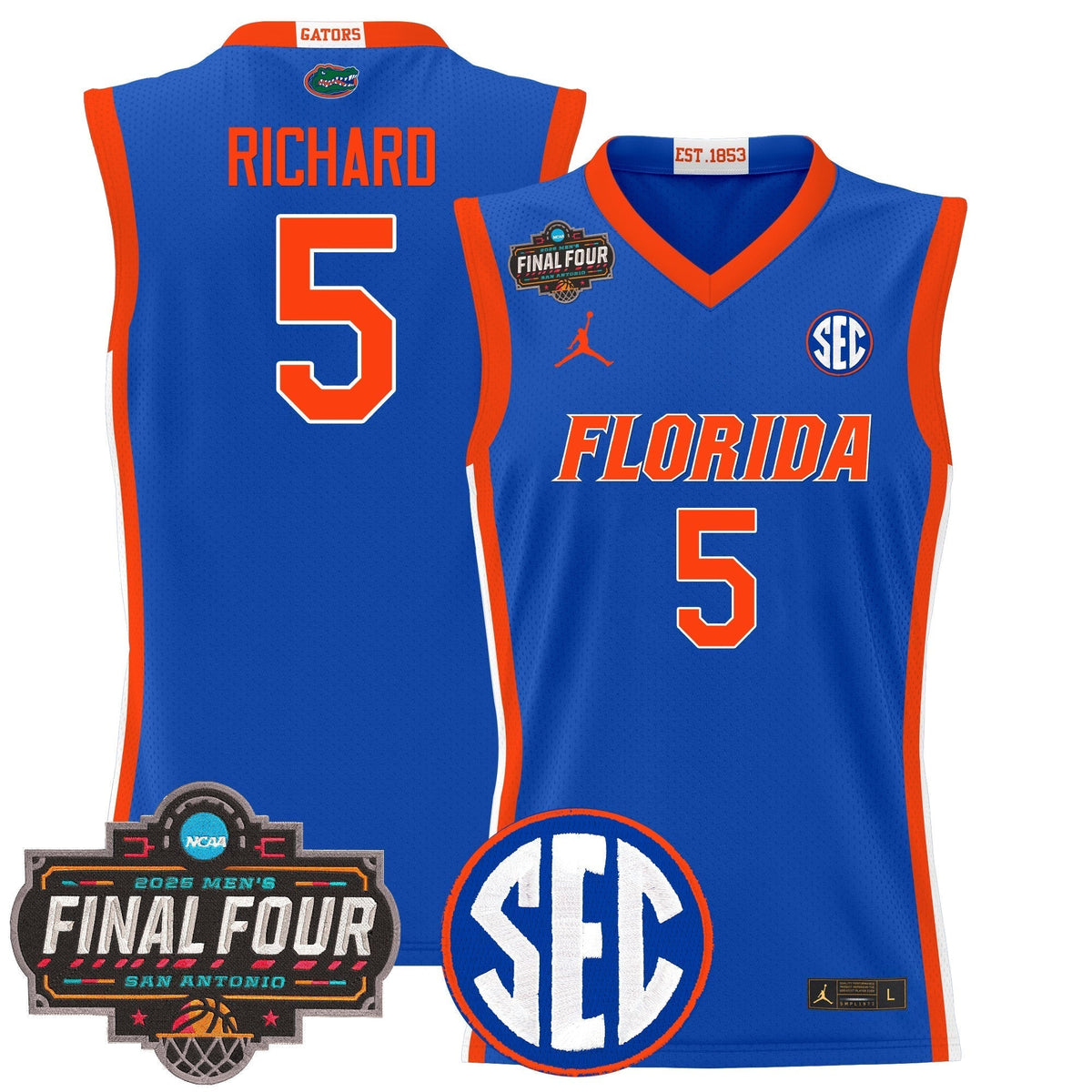 UF 2025 Final Four Patch Basketball Jersey - Stitched product image 7, provided for visual reference and product detail