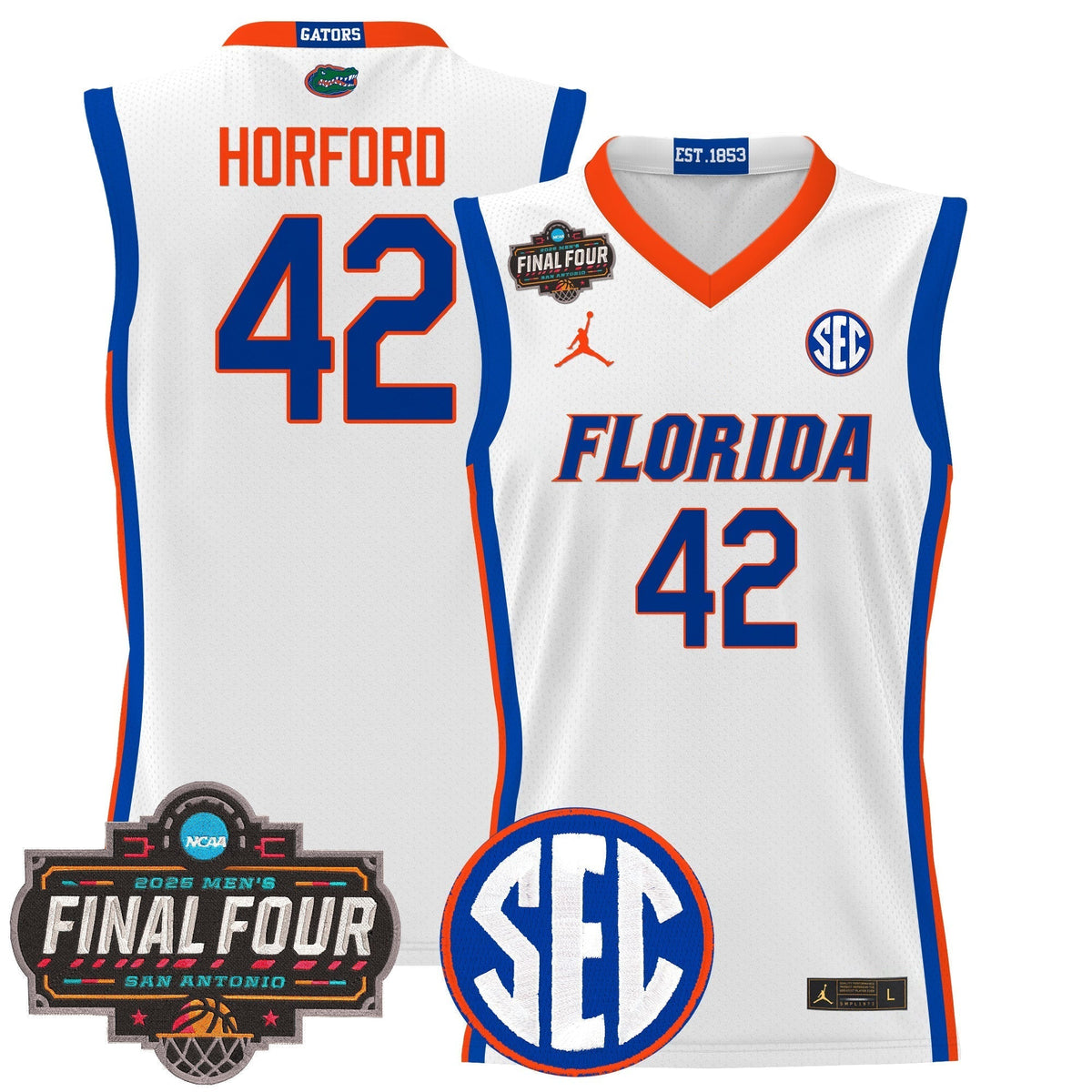 UF 2025 Final Four Patch Basketball Jersey - Stitched product image 6, provided for visual reference and product detail