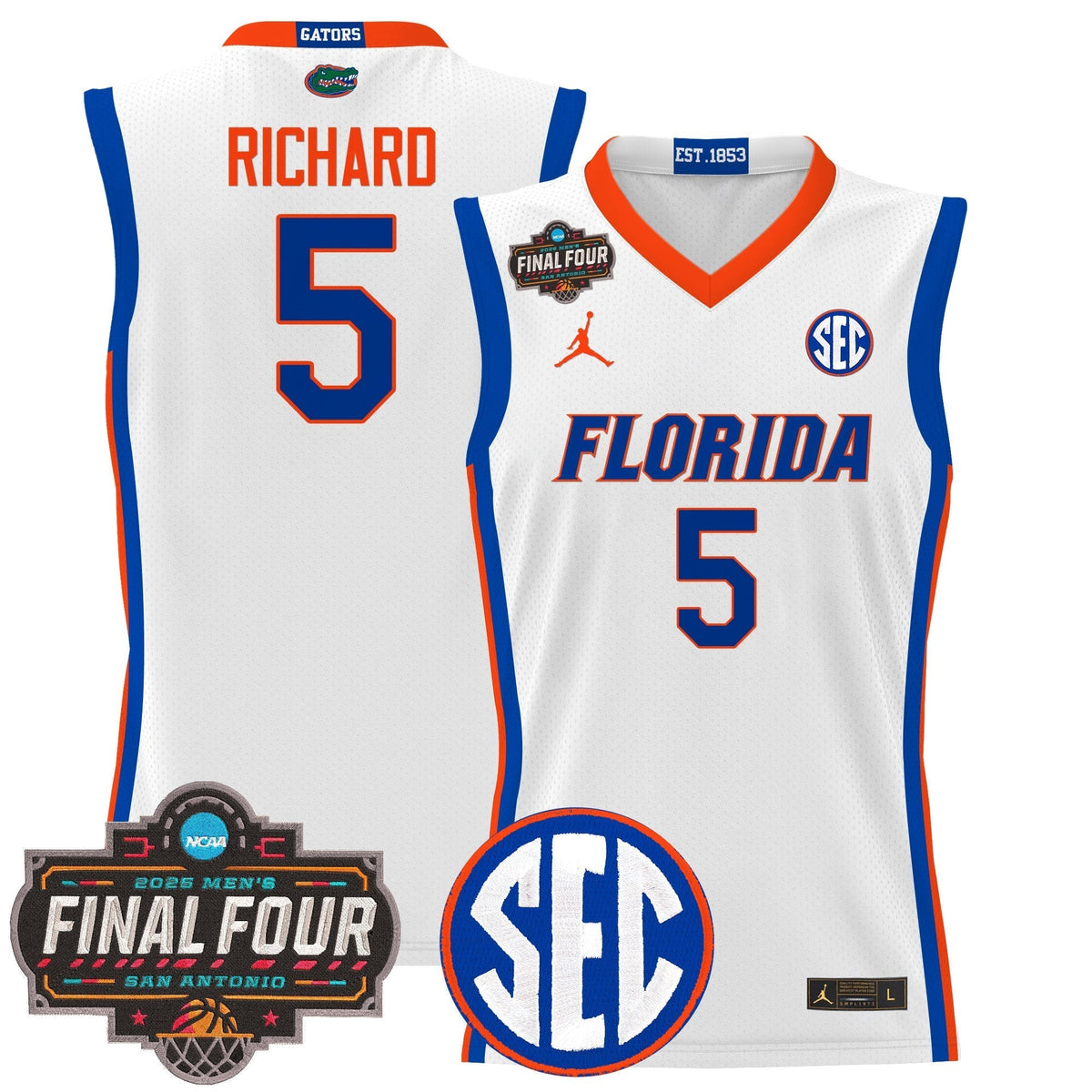 UF 2025 Final Four Patch Basketball Jersey - Stitched product image 4, provided for visual reference and product detail