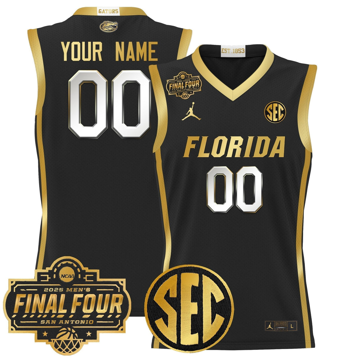 UF 2025 Final Four Patch Basketball Custom Jersey - Stitched product image 4, provided for visual reference and product