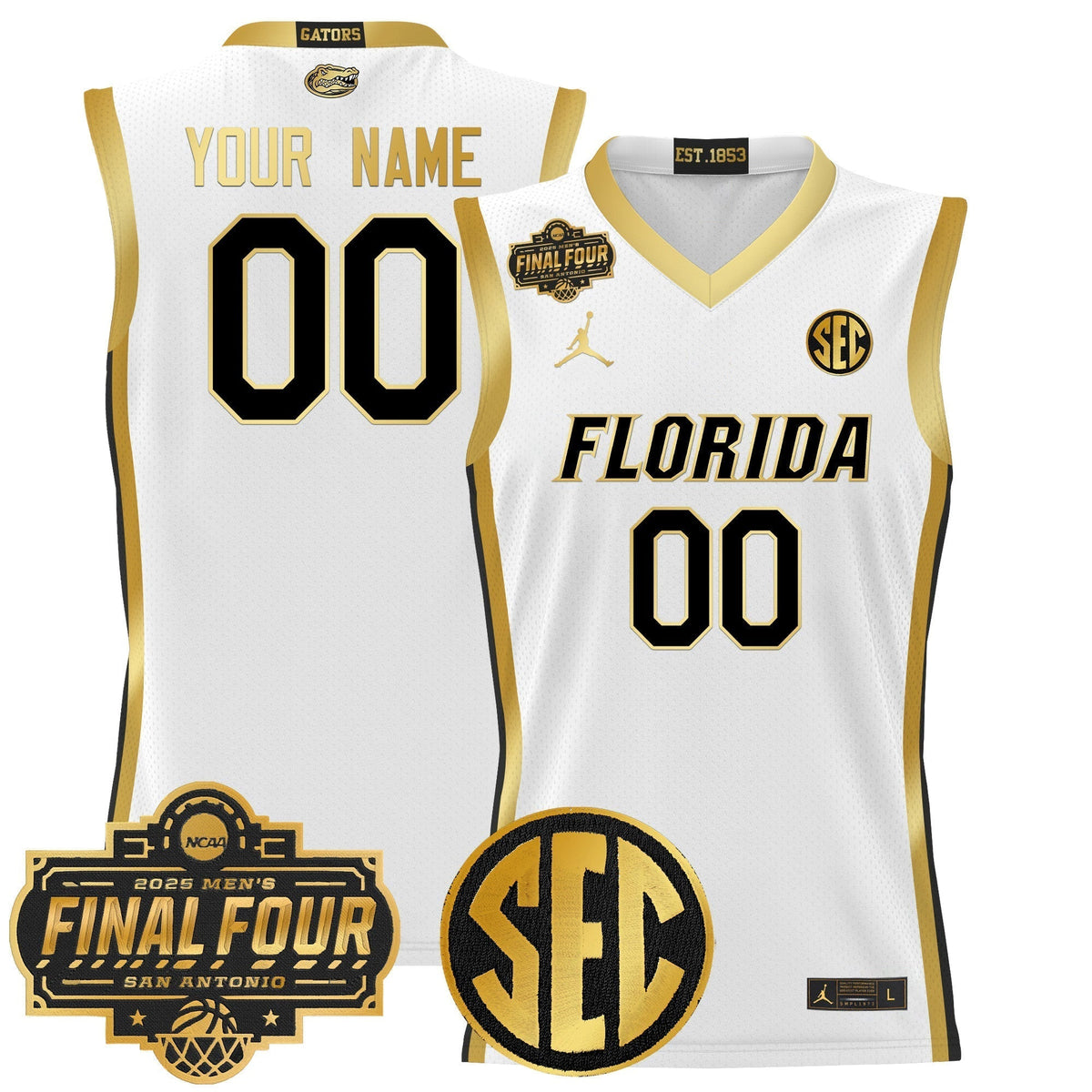 UF 2025 Final Four Patch Basketball Custom Jersey - Stitched product image 5, provided for visual reference and product