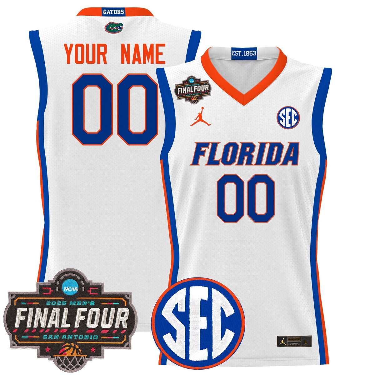 UF 2025 Final Four Patch Basketball Custom Jersey - Stitched product image 2, provided for visual reference and product