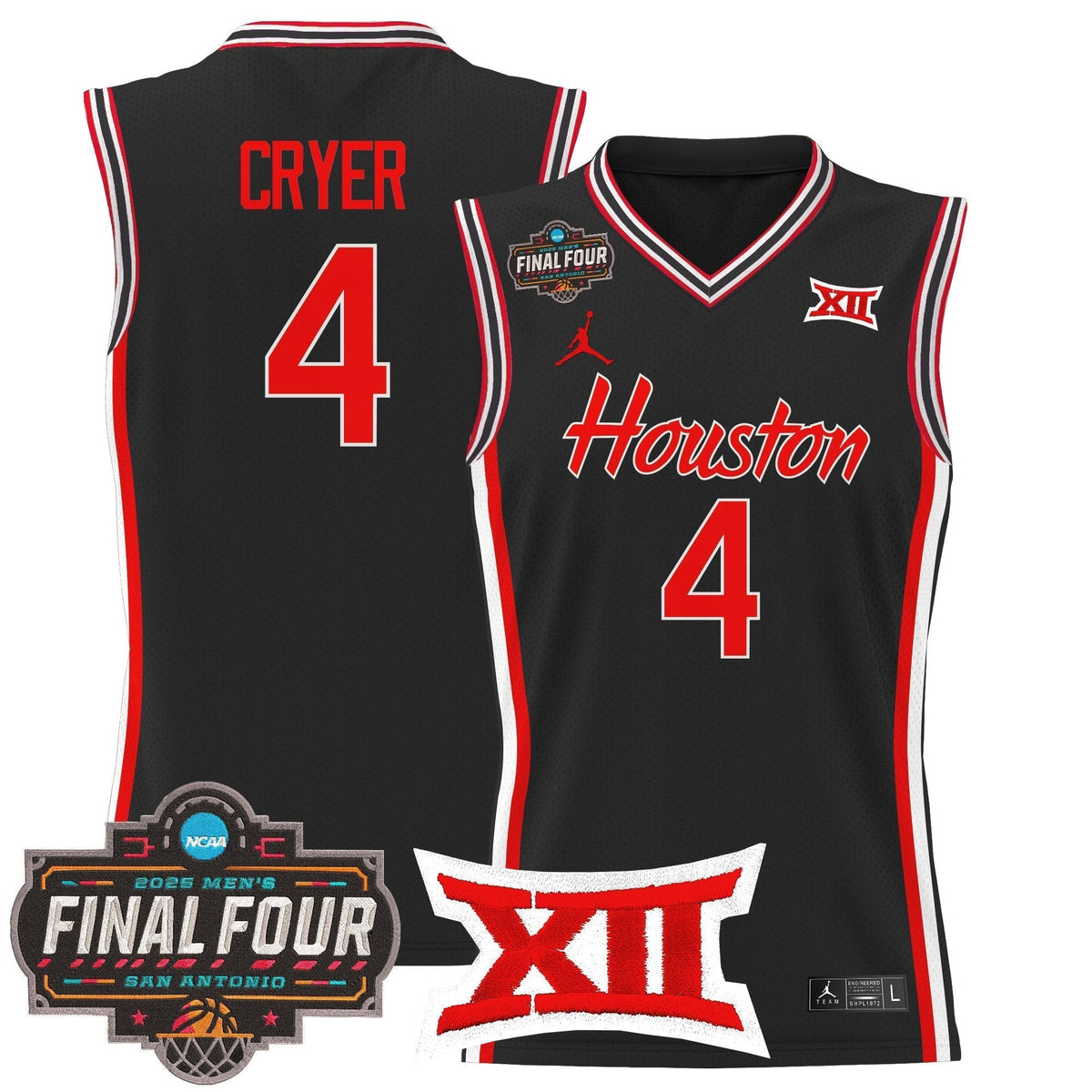HOU 2025 Final Four Patch Basketball Jersey - Stitched product image 12, provided for visual reference and product detail