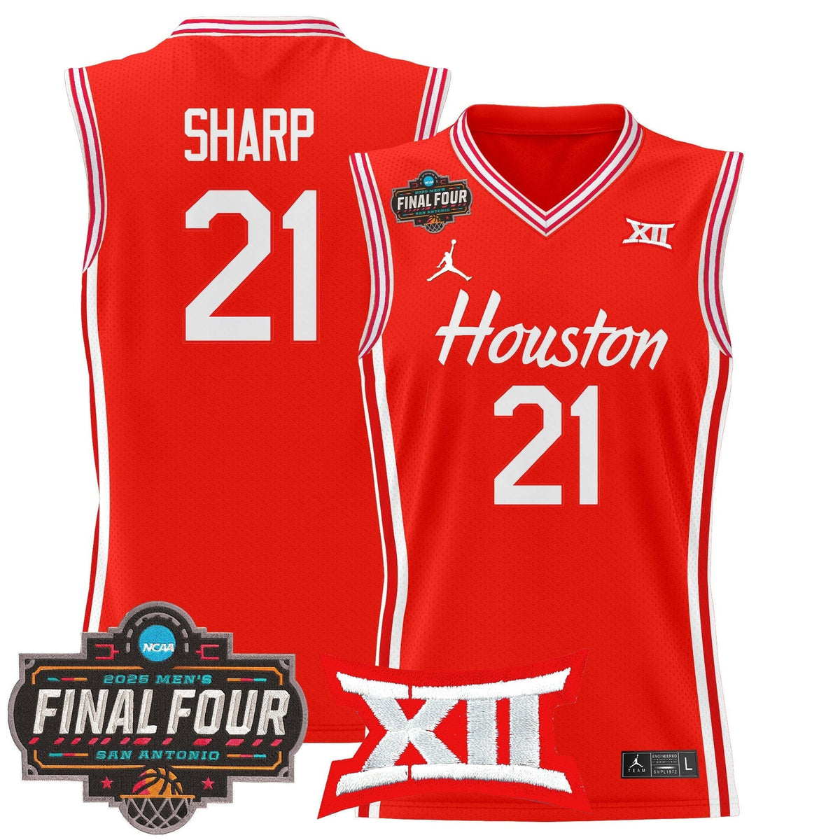 HOU 2025 Final Four Patch Basketball Jersey - Stitched product image 25, provided for visual reference and product detail