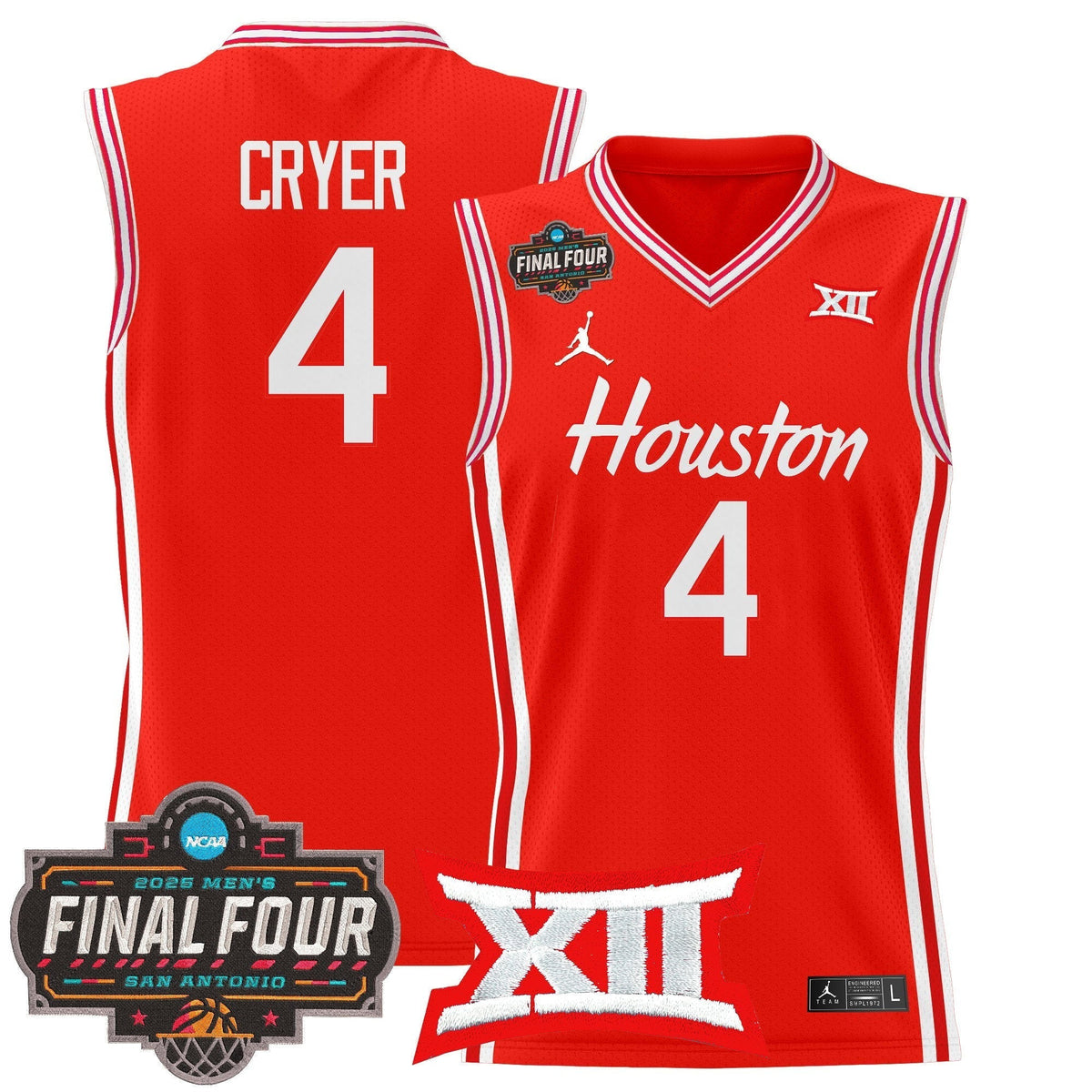 HOU 2025 Final Four Patch Basketball Jersey - Stitched product image 22, provided for visual reference and product detail