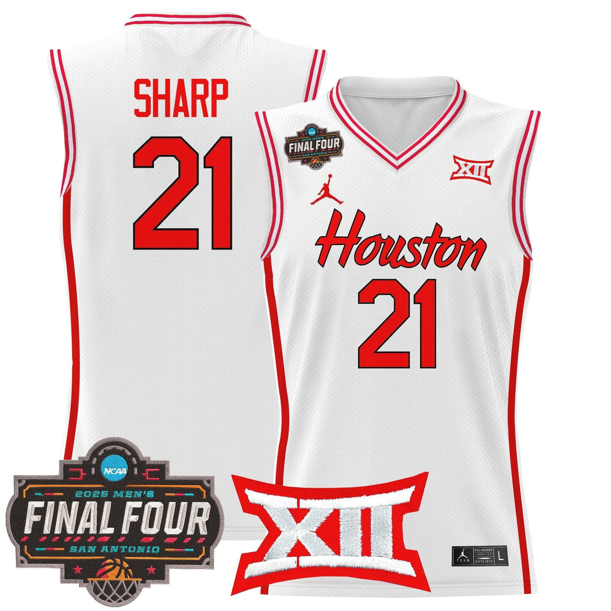 HOU 2025 Final Four Patch Basketball Jersey - Stitched product image 7, provided for visual reference and product detail