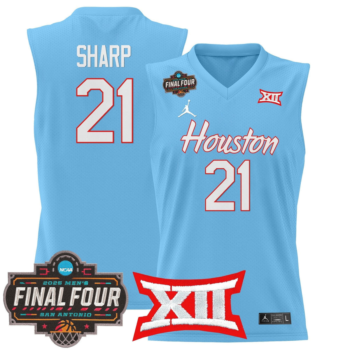 HOU 2025 Final Four Patch Basketball Jersey - Stitched product image 4, provided for visual reference and product detail