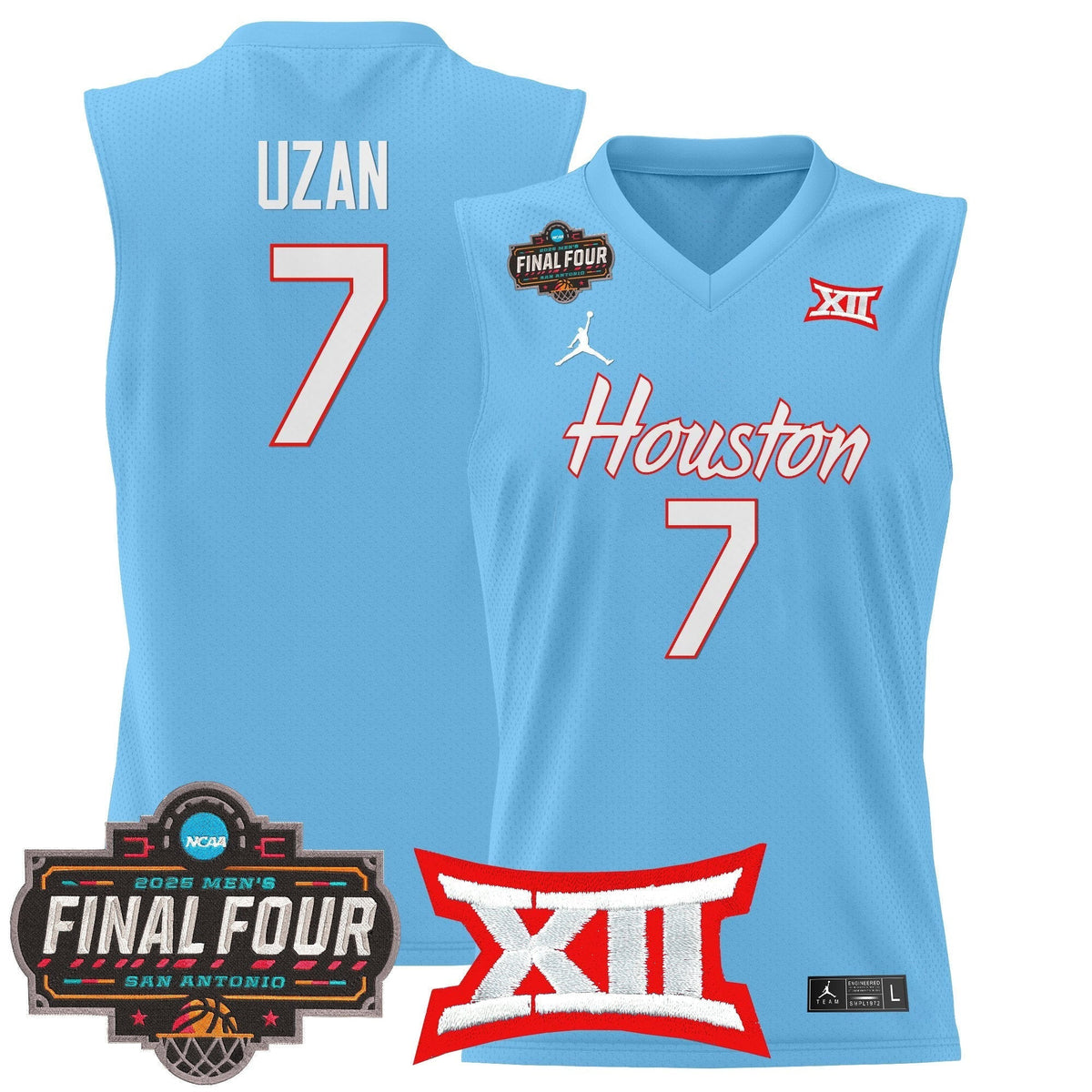 HOU 2025 Final Four Patch Basketball Jersey - Stitched product image 2, provided for visual reference and product detail
