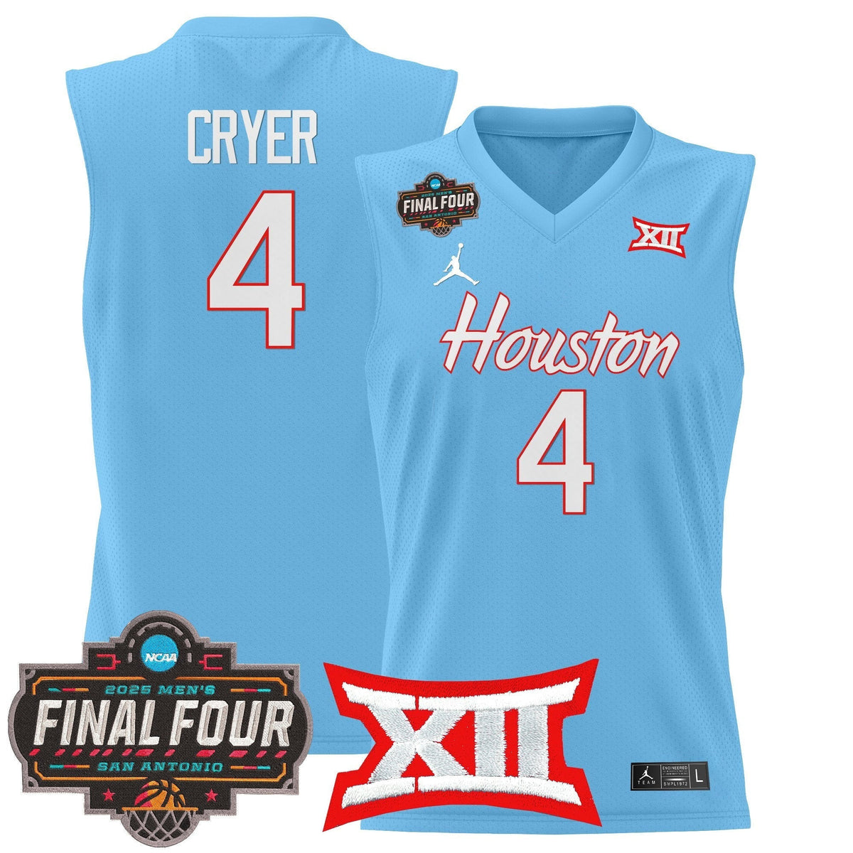HOU 2025 Final Four Patch Basketball Jersey - Stitched product image 15, provided for visual reference and product detail