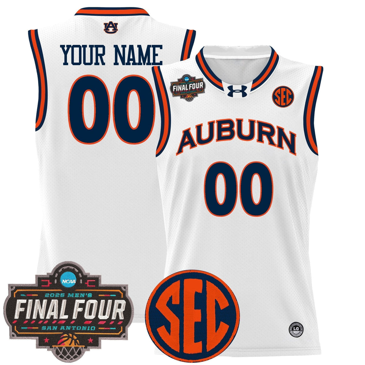 AUB 2025 Final Four Patch Lightweight Basketball Custom Jersey - Stitched product image 1, provided for visual reference and