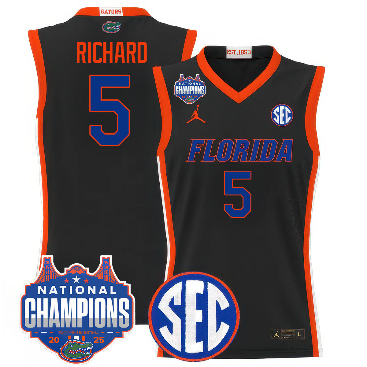 UF 2025 National Champions Basketball Jersey - Stitched product image 30, provided for visual reference and product detail