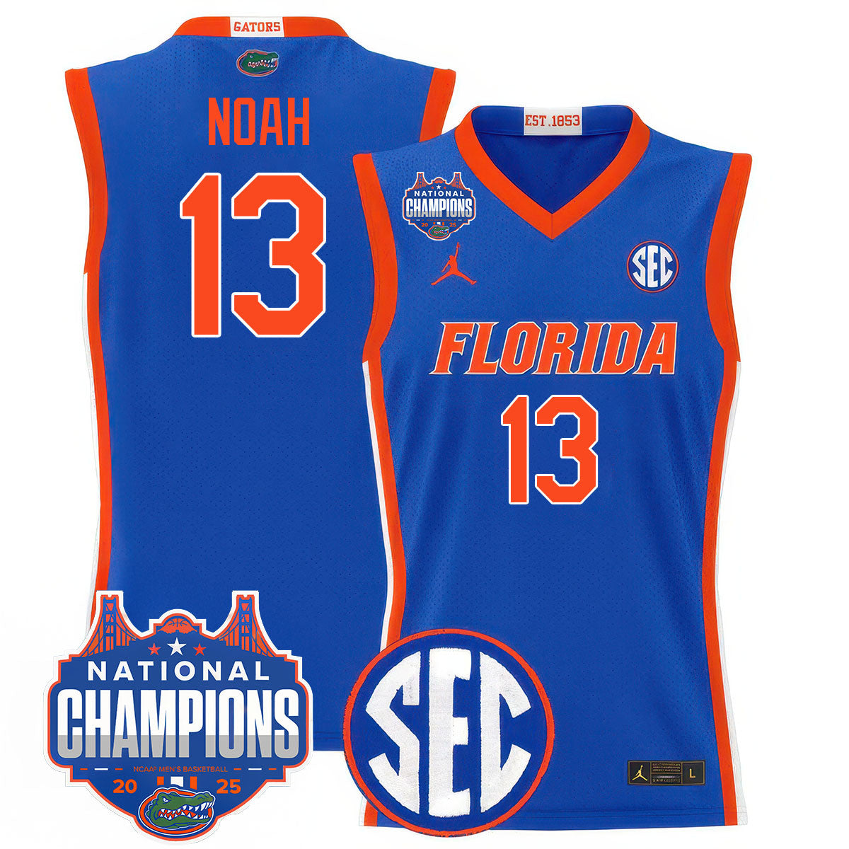 UF 2025 National Champions Basketball Jersey - Stitched product image 6, provided for visual reference and product detail