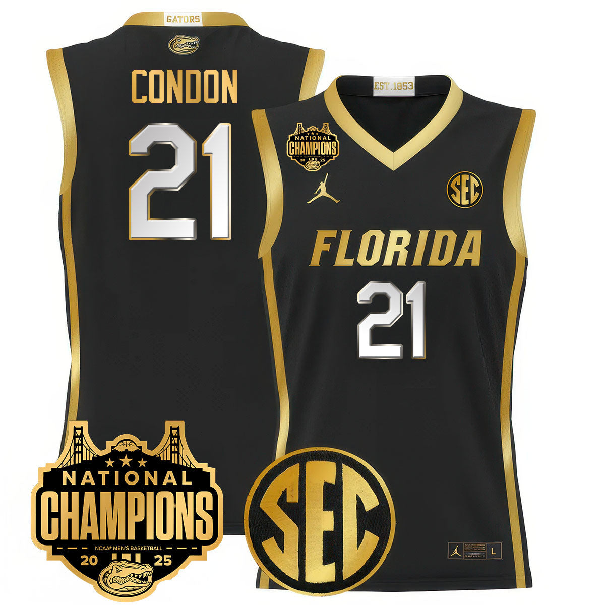 UF 2025 National Champions Basketball Jersey - Stitched product image 9, provided for visual reference and product detail
