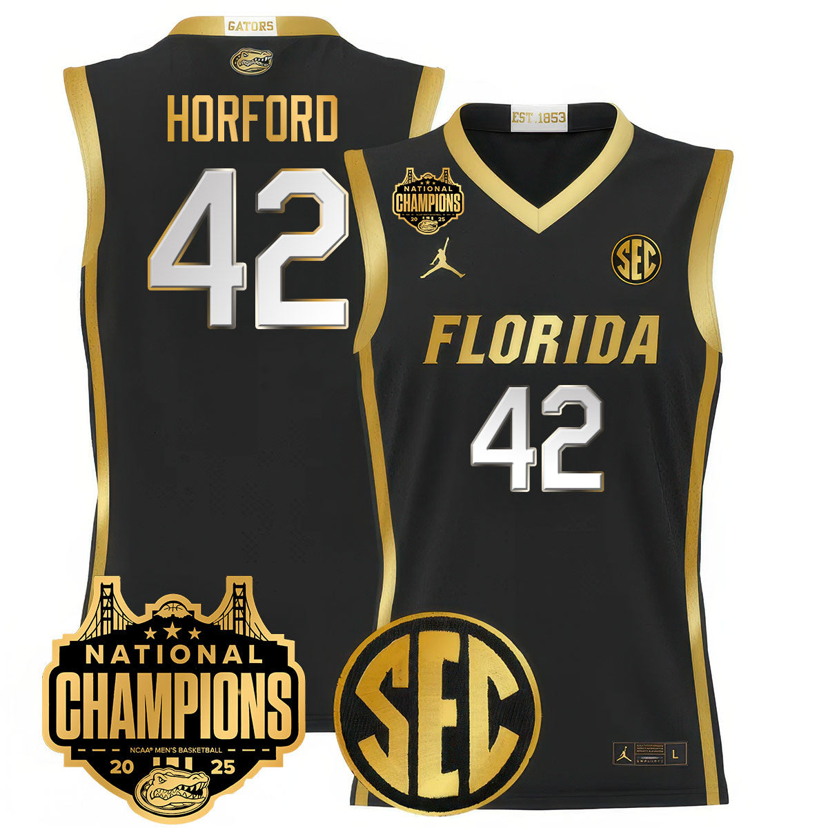 UF 2025 National Champions Basketball Jersey - Stitched product image 12, provided for visual reference and product detail