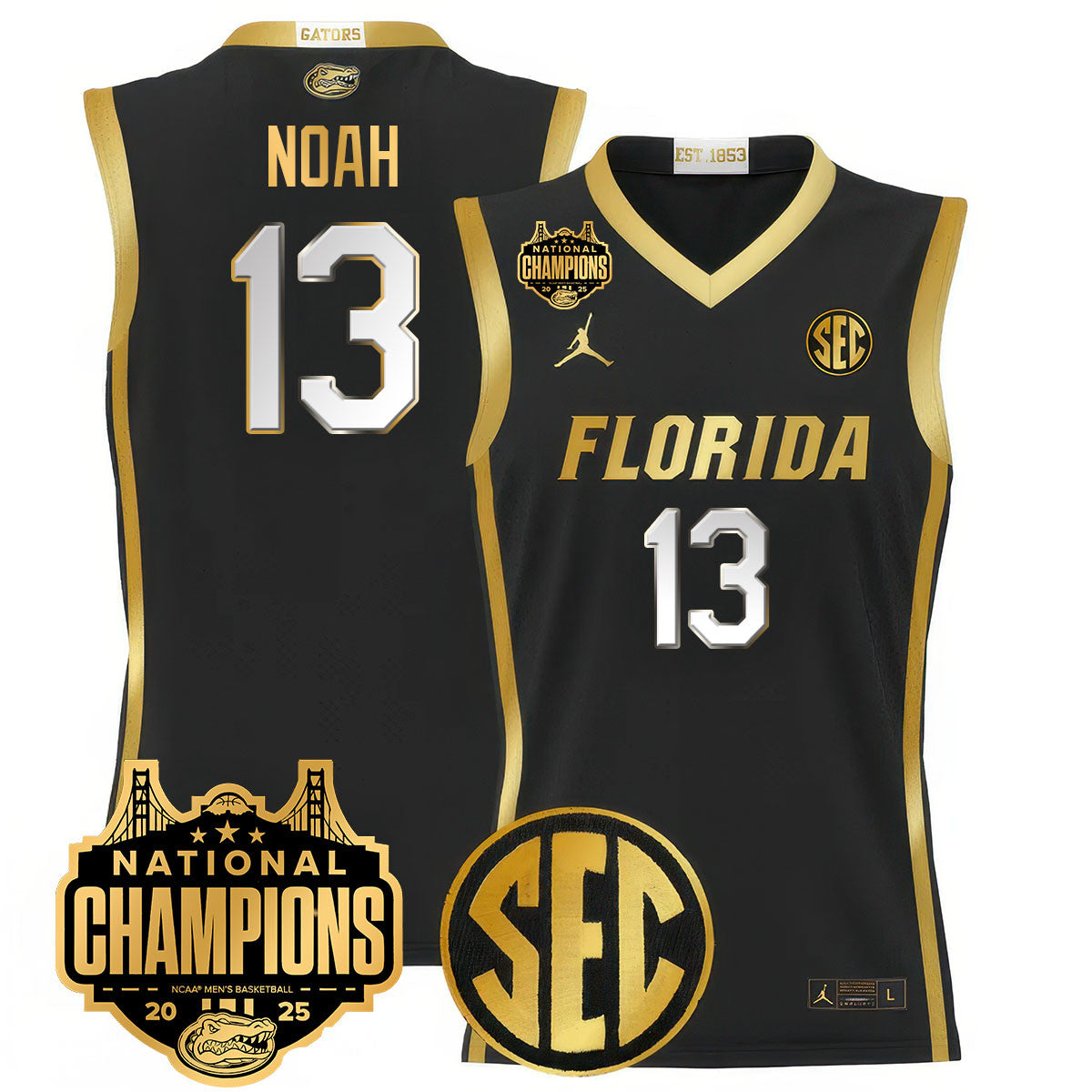 UF 2025 National Champions Basketball Jersey - Stitched product image 16, provided for visual reference and product detail