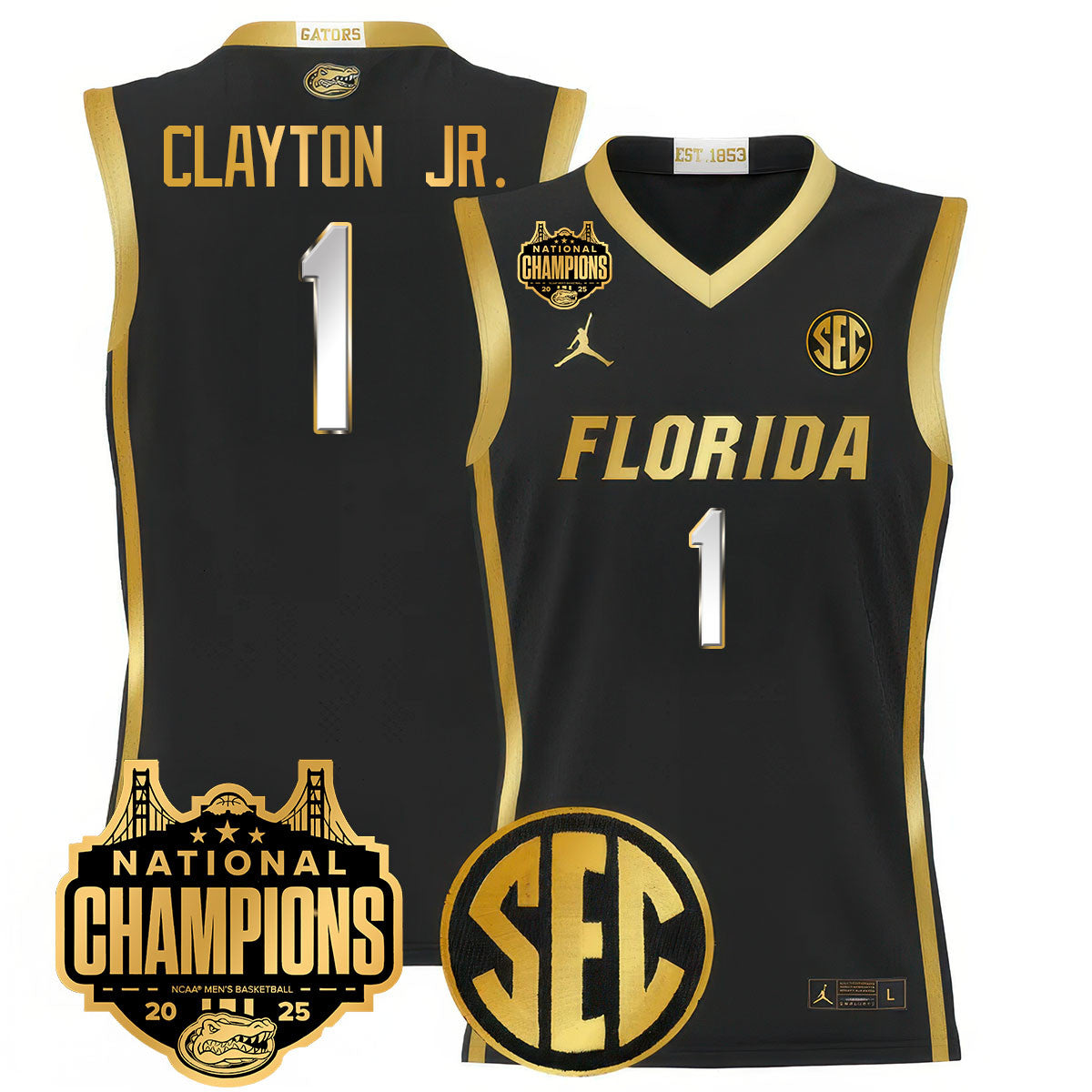UF 2025 National Champions Basketball Jersey - Stitched product image 10, provided for visual reference and product detail