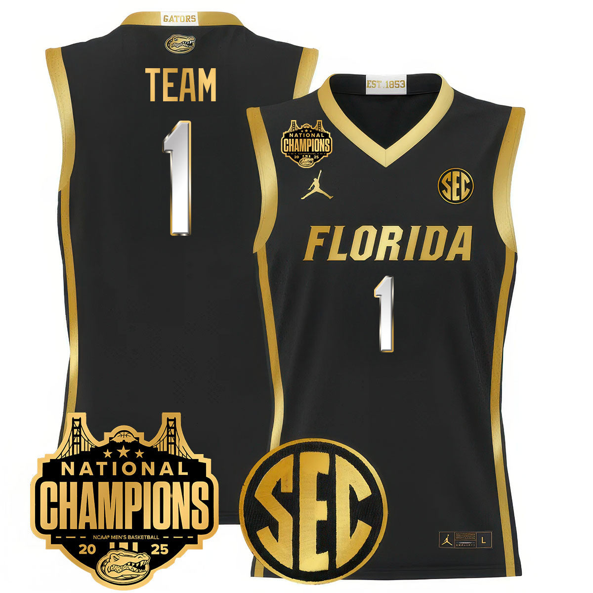 UF 2025 National Champions Basketball Jersey - Stitched product image 22, provided for visual reference and product detail