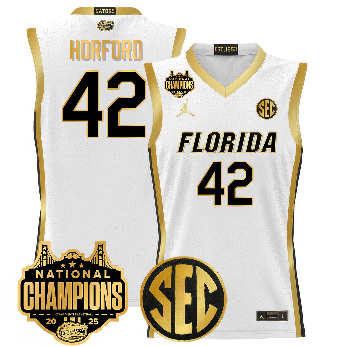 UF 2025 National Champions Basketball Jersey - Stitched product image 26, provided for visual reference and product detail