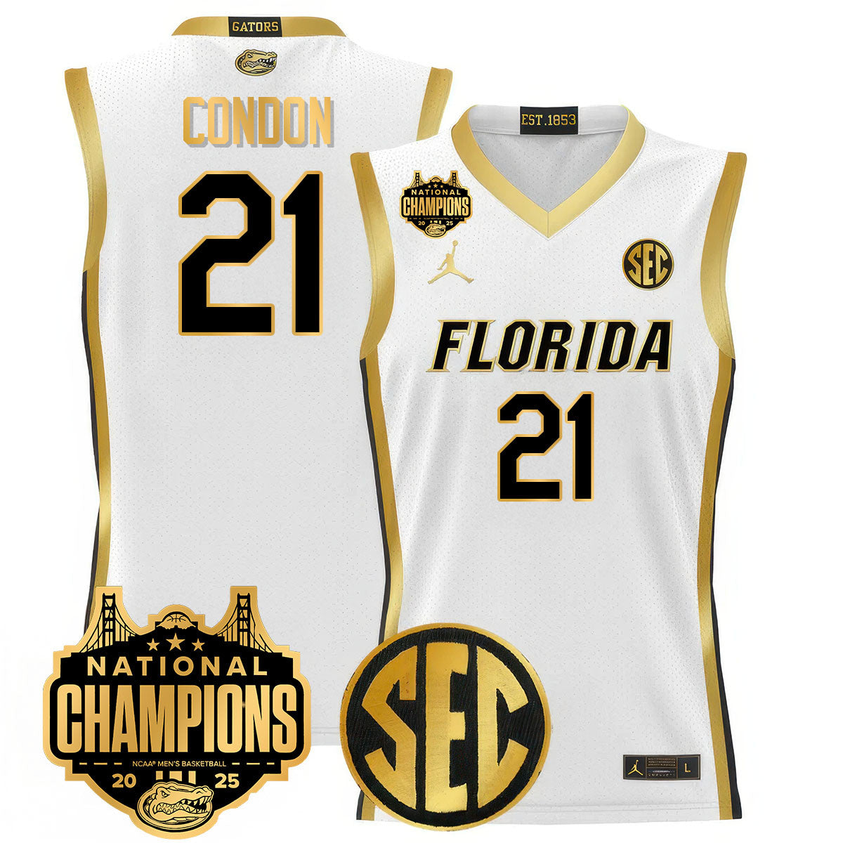 UF 2025 National Champions Basketball Jersey - Stitched product image 24, provided for visual reference and product detail