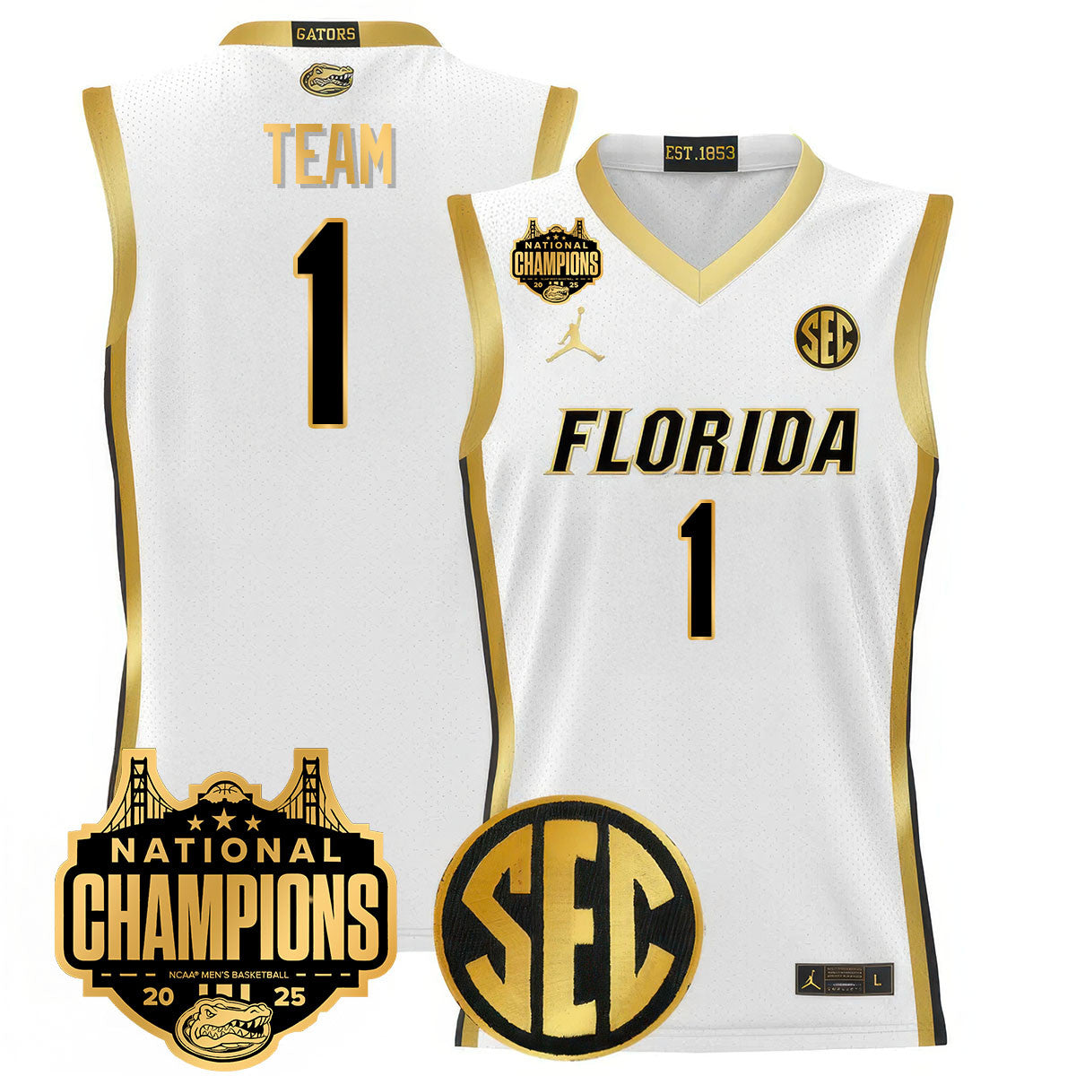 UF 2025 National Champions Basketball Jersey - Stitched product image 35, provided for visual reference and product detail
