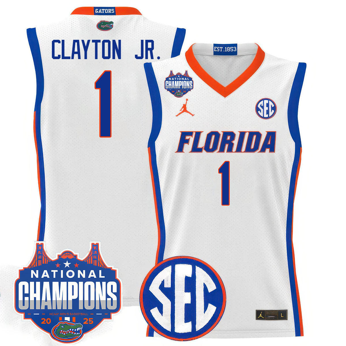 UF 2025 National Champions Basketball Jersey - Stitched product image 13, provided for visual reference and product detail