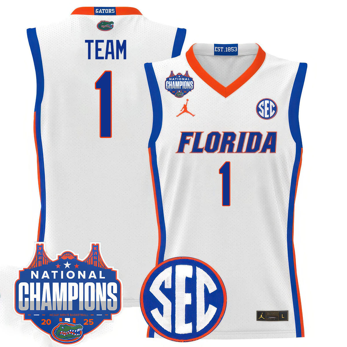 UF 2025 National Champions Basketball Jersey - Stitched product image 23, provided for visual reference and product detail