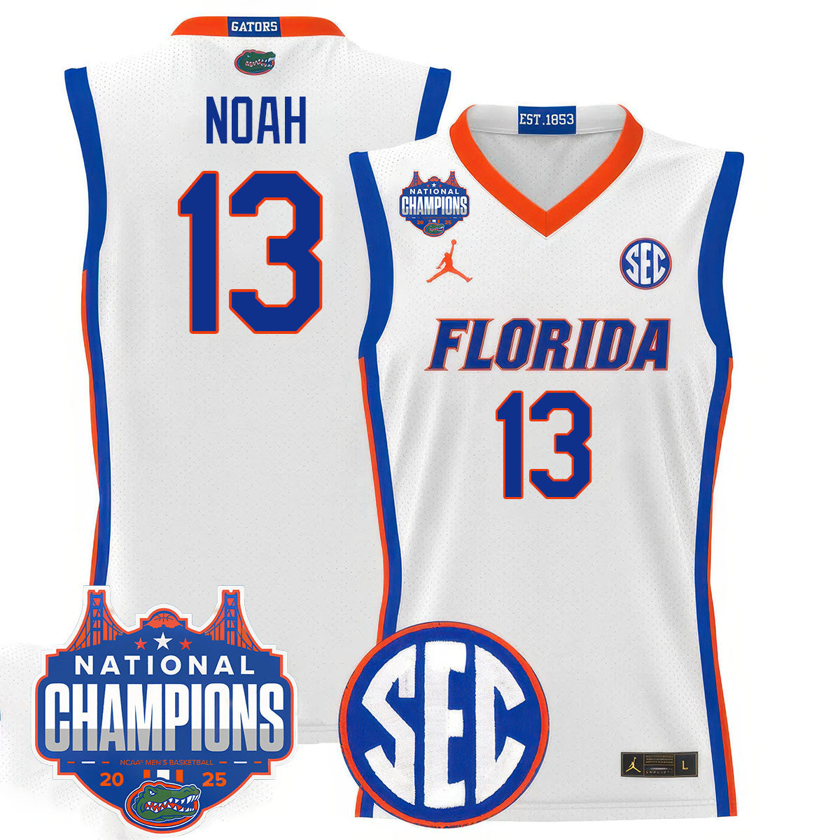 UF 2025 National Champions Basketball Jersey - Stitched product image 21, provided for visual reference and product detail
