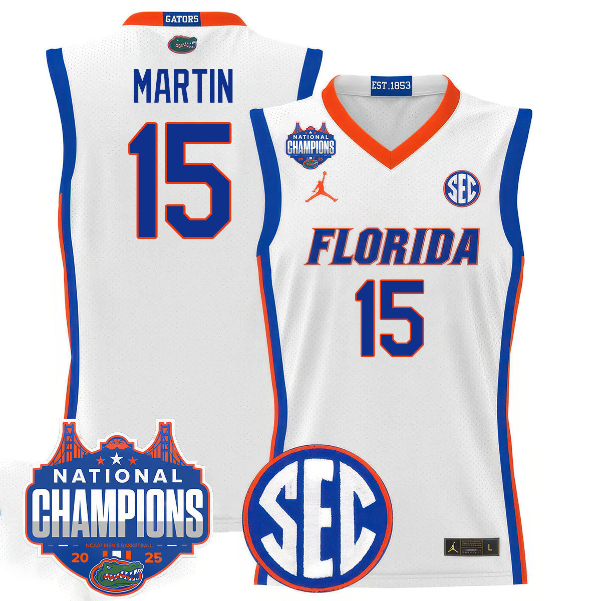 UF 2025 National Champions Basketball Jersey - Stitched product image 11, provided for visual reference and product detail