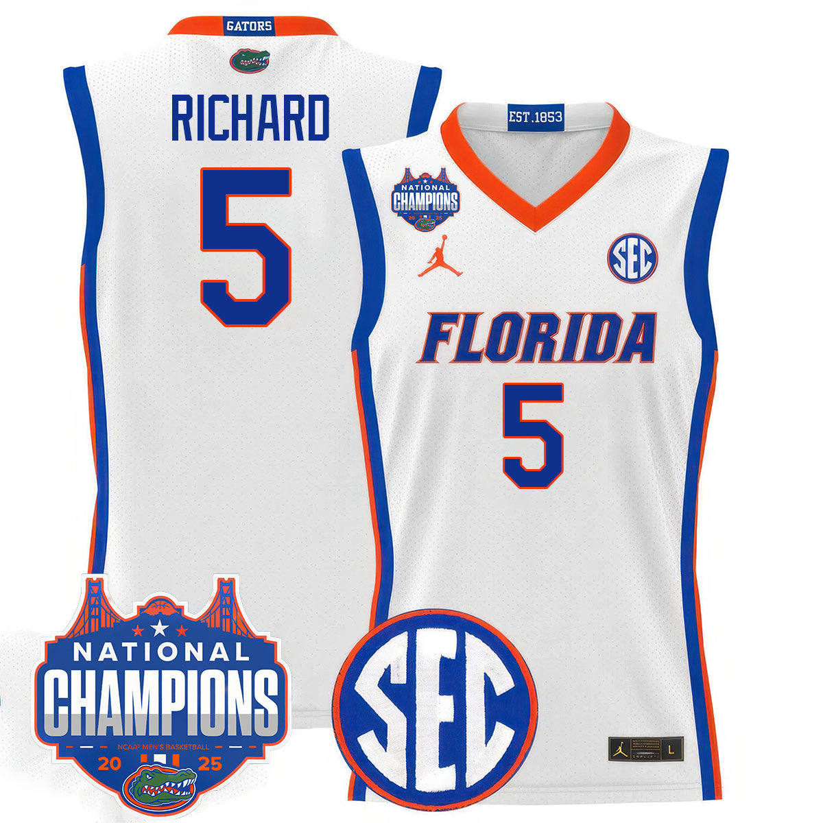 UF 2025 National Champions Basketball Jersey - Stitched product image 17, provided for visual reference and product detail