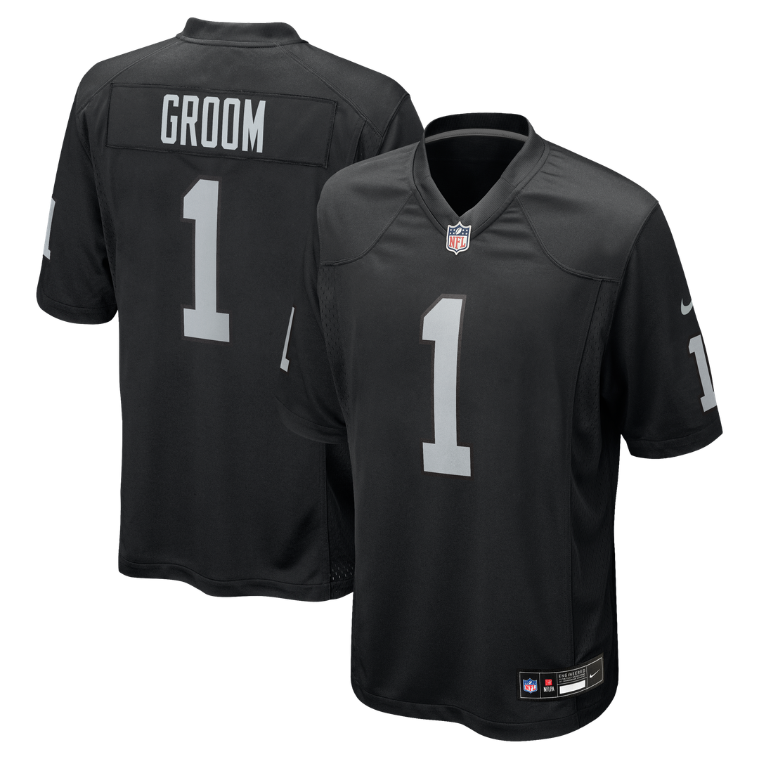 Las Vegas Raiders Number 1 Groom Nike Black Game Jersey product image 1