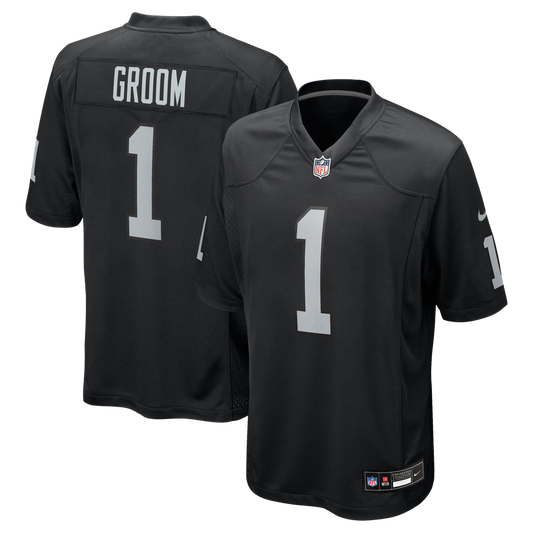 Las Vegas Raiders Number 1 Groom Nike Black Game Jersey product image 1