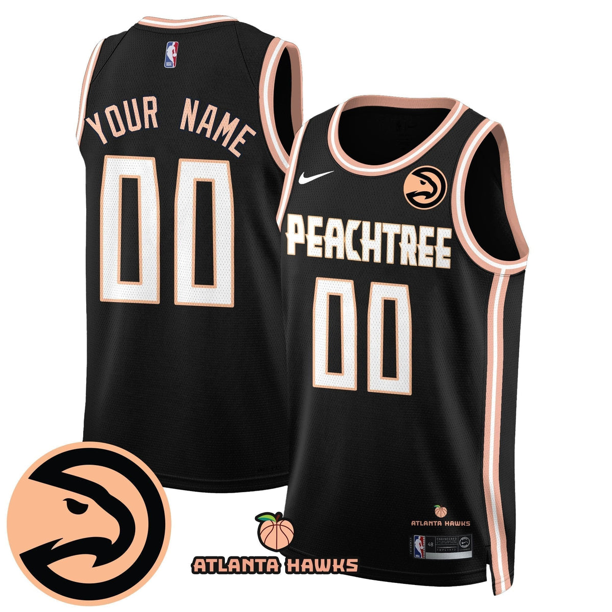 ATL “Peachtree” City Edition Custom Jersey - Stitched product image 1, provided for visual reference and product detail