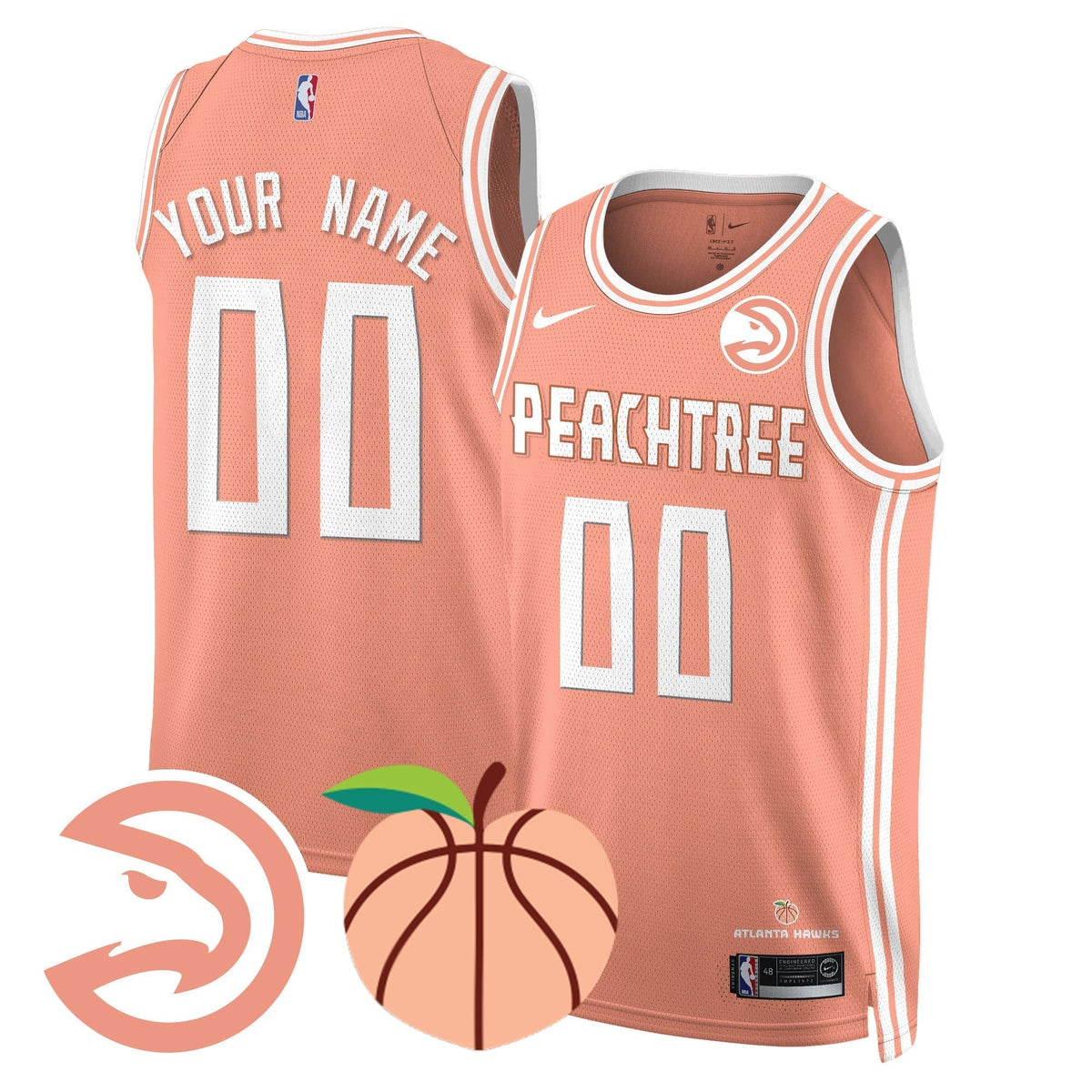 ATL “Peachtree” City Edition Custom Jersey - Stitched product image 2, provided for visual reference and product detail
