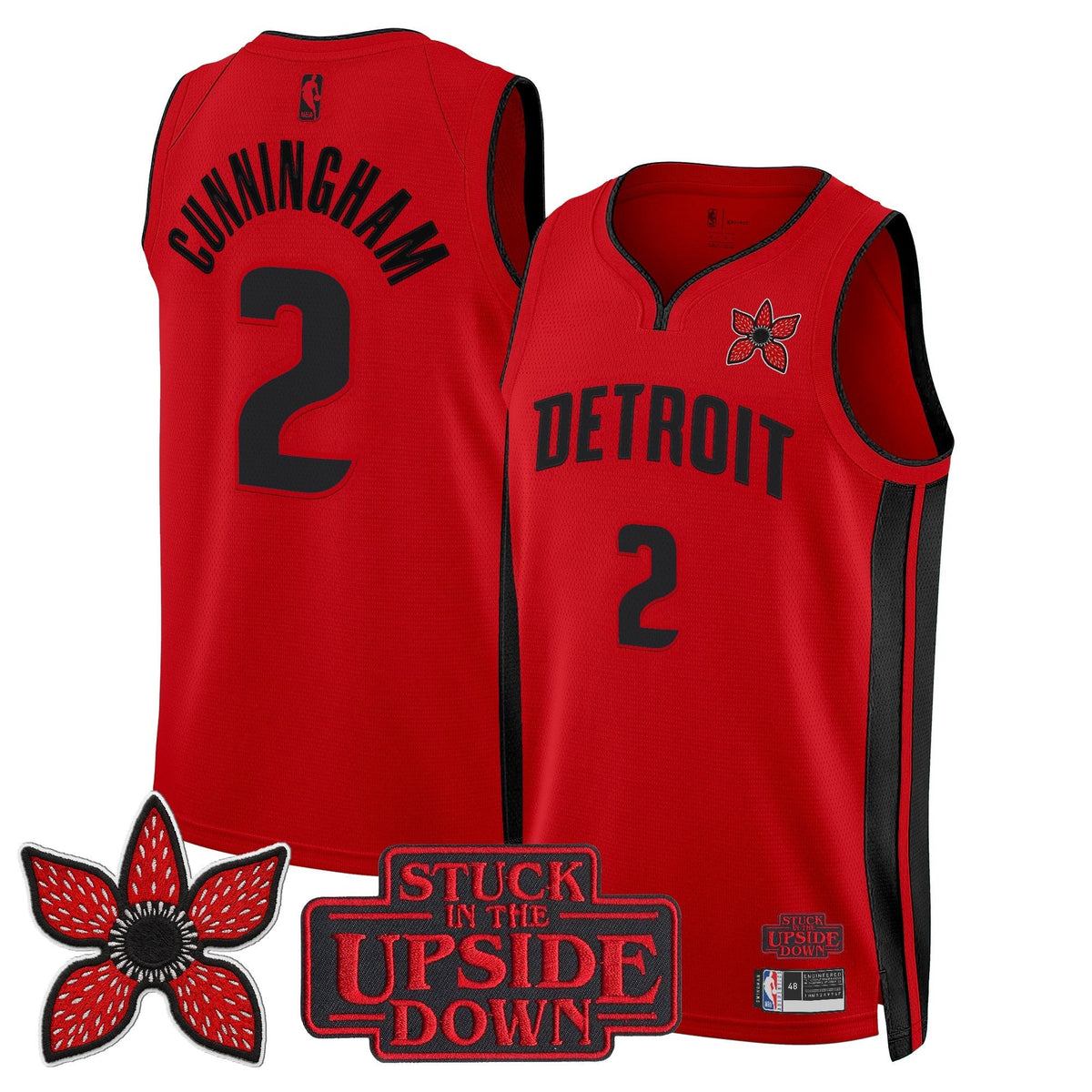 Detroit Pistons 'Stranger Things Edition' Swingman Jersey - Stitched product image 12, provided for visual reference and