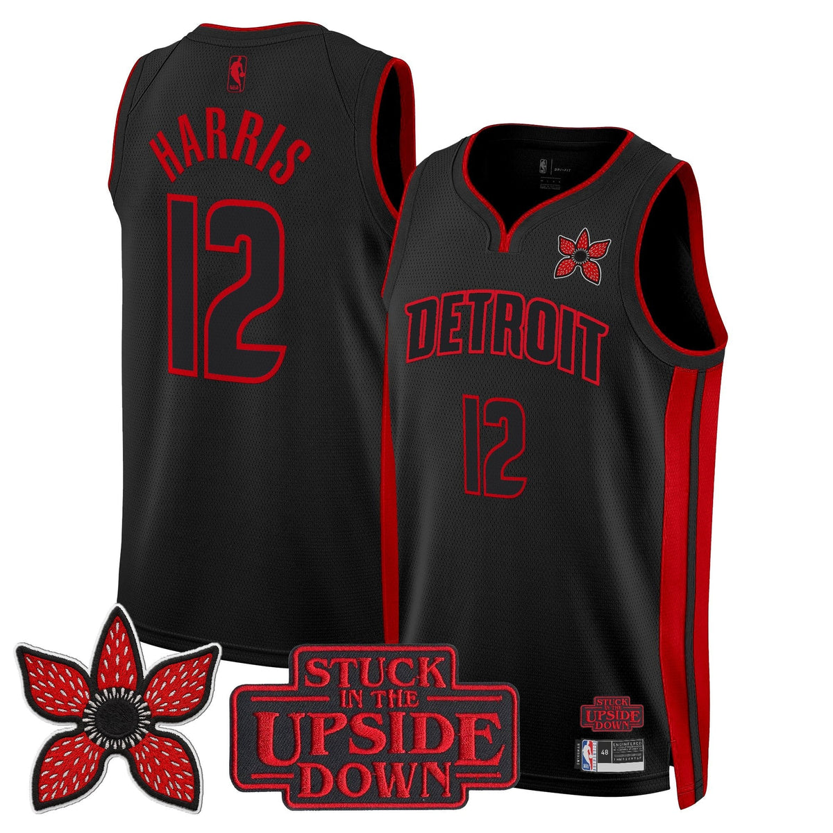 Detroit Pistons 'Stranger Things Edition' Swingman Jersey - Stitched product image 5, provided for visual reference and