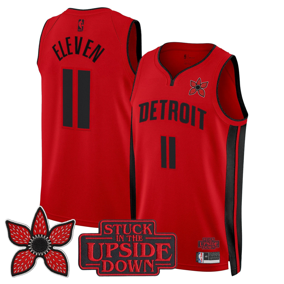 Detroit Pistons 'Stranger Things Edition' Swingman Jersey - Stitched product image 11, provided for visual reference and