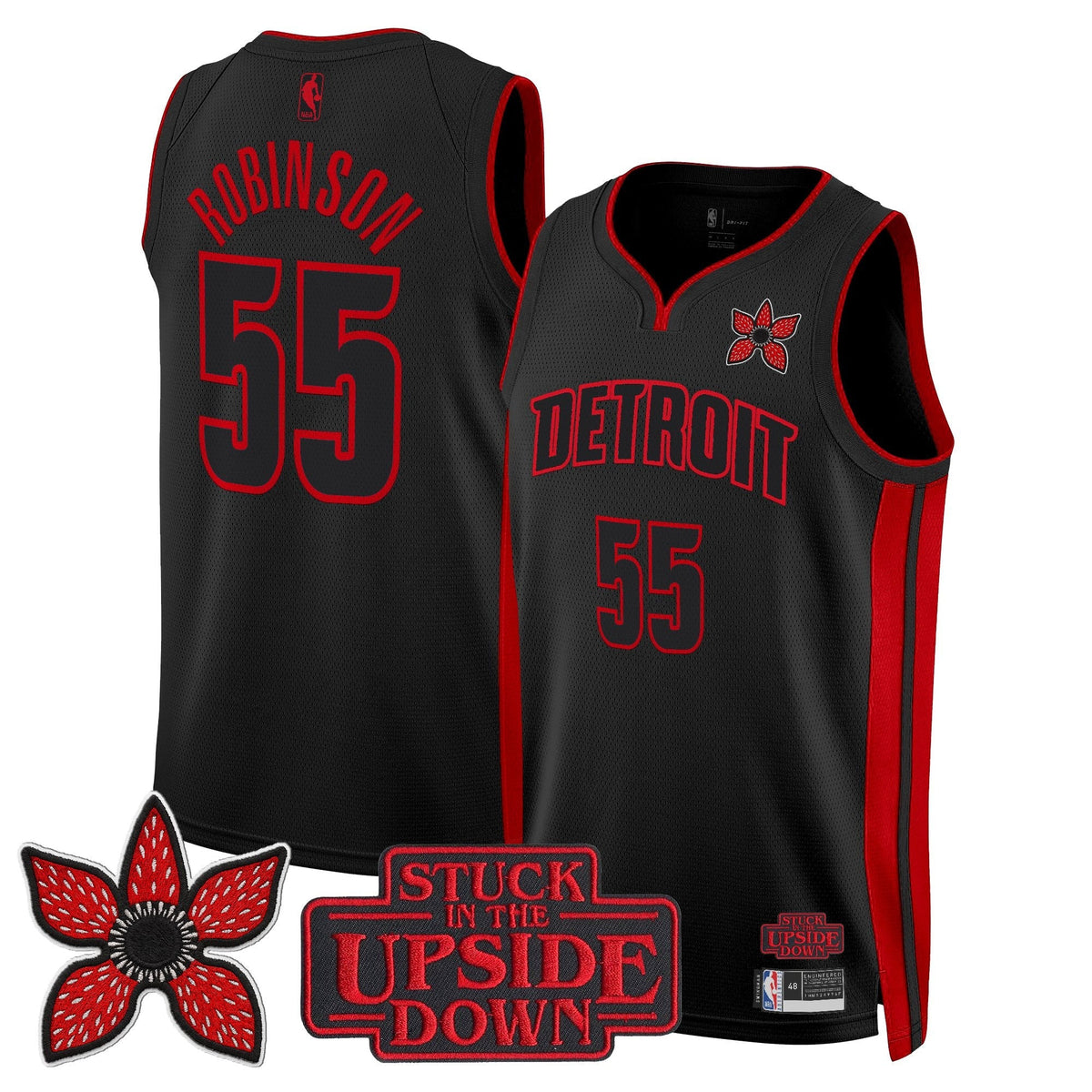 Detroit Pistons 'Stranger Things Edition' Swingman Jersey - Stitched product image 7, provided for visual reference and