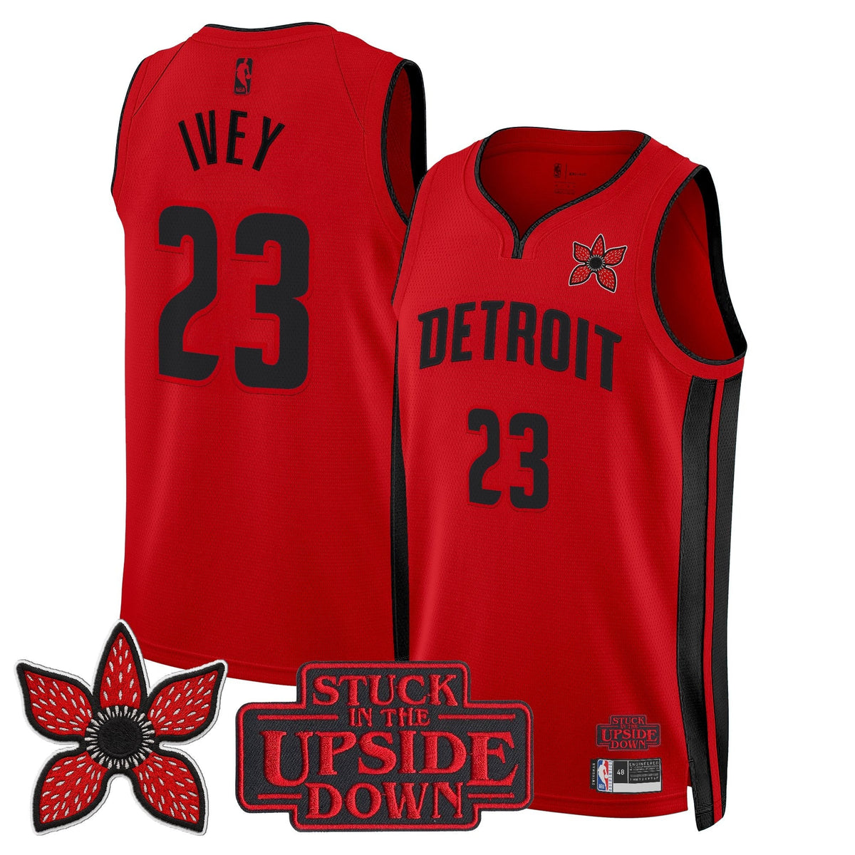 Detroit Pistons 'Stranger Things Edition' Swingman Jersey - Stitched product image 14, provided for visual reference and