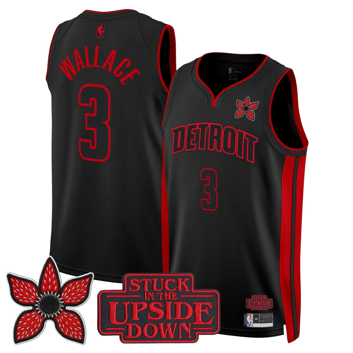 Detroit Pistons 'Stranger Things Edition' Swingman Jersey - Stitched product image 10, provided for visual reference and