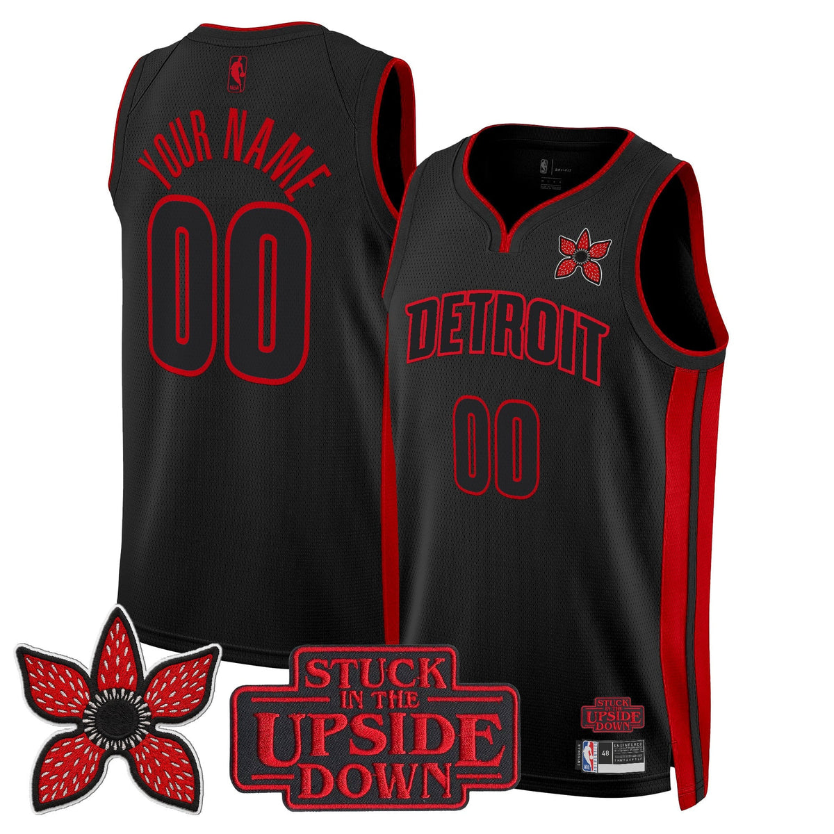 Detroit Pistons 'Stranger Things Edition' Swingman Custom Jersey - Stitched product image 1, provided for visual reference