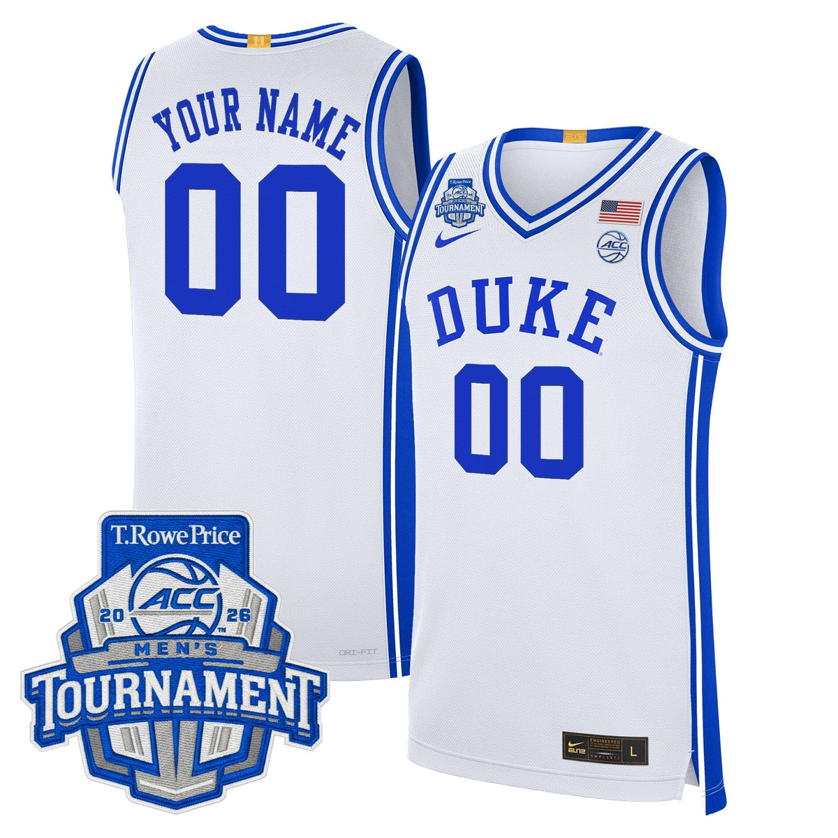 DUKE 2026 ACC Conference Tournament Champions Custom Basketball Jersey - Stitched product image 2, provided for visual