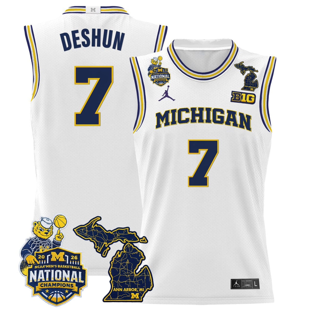 Michigan Wolverines Customized Basketball Jersey - All Stitched product image 1, provided for visual reference and product