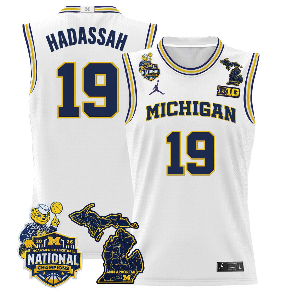 Michigan Wolverines Customized Basketball Jersey - All Stitched product image 2, provided for visual reference and product