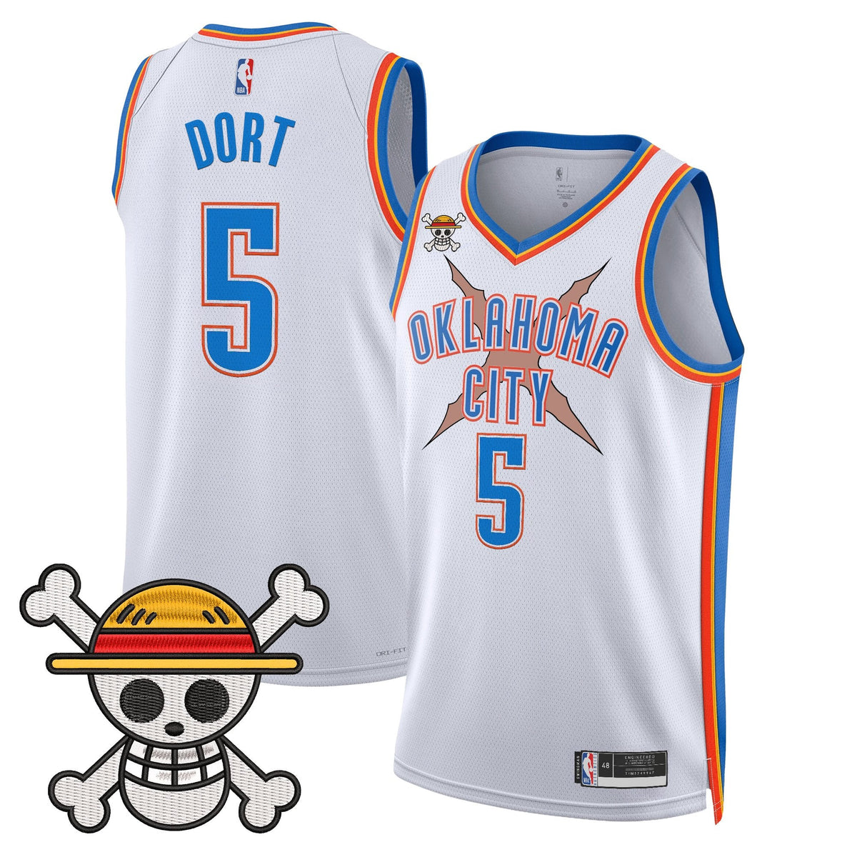OKC x One Piece Swingman Jersey- Stitched product image 18, provided for visual reference and product detail review