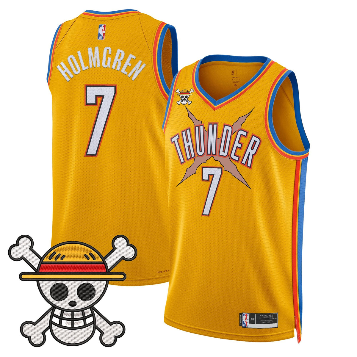 OKC x One Piece Swingman Jersey- Stitched product image 46, provided for visual reference and product detail review