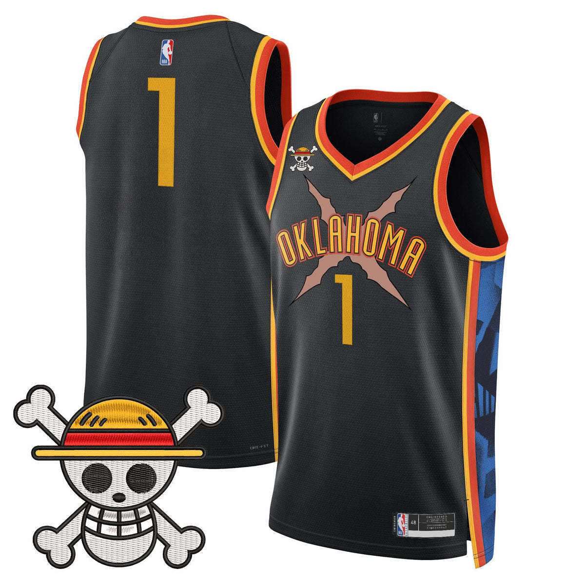 OKC x One Piece Swingman Jersey- Stitched product image 30, provided for visual reference and product detail review