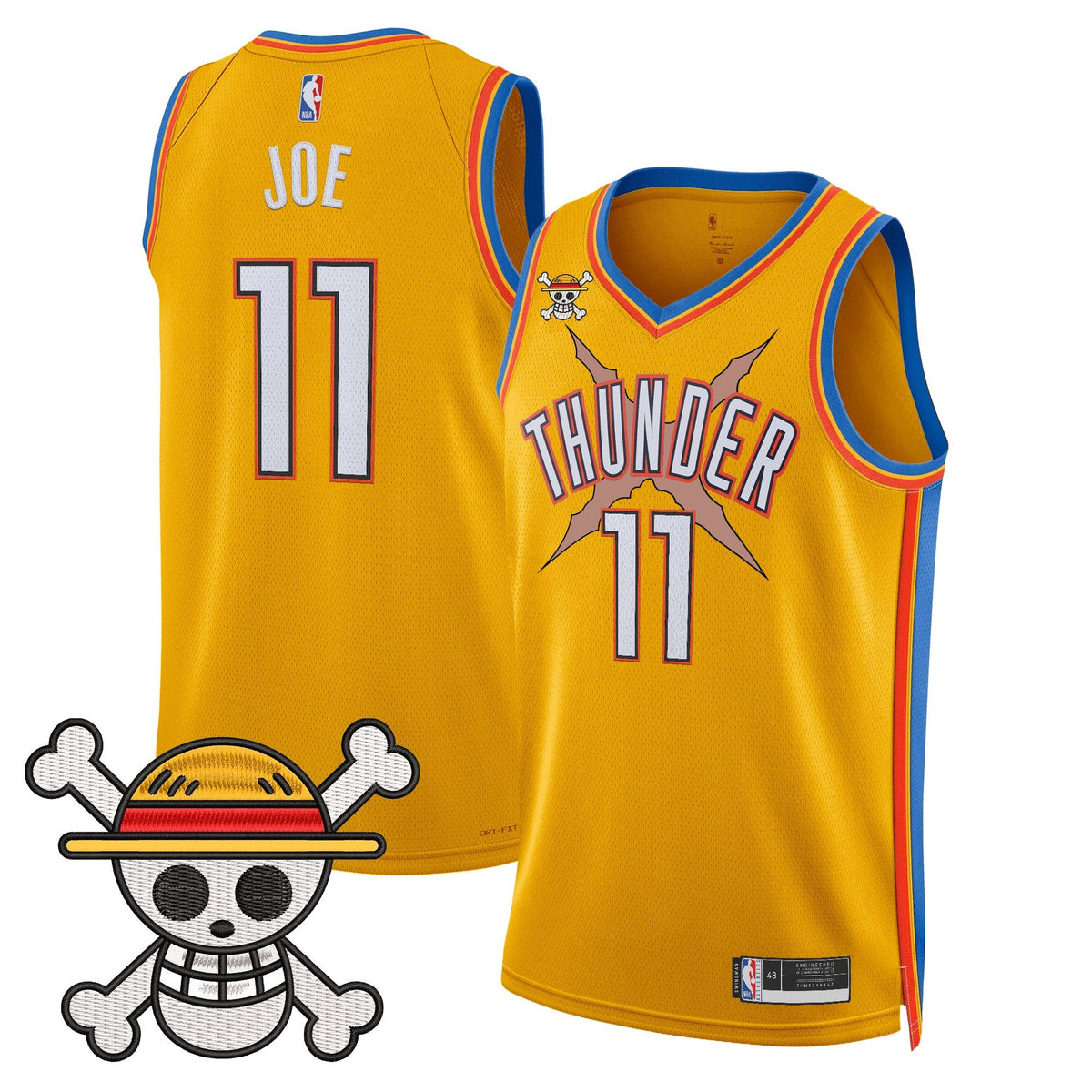 OKC x One Piece Swingman Jersey- Stitched product image 49, provided for visual reference and product detail review