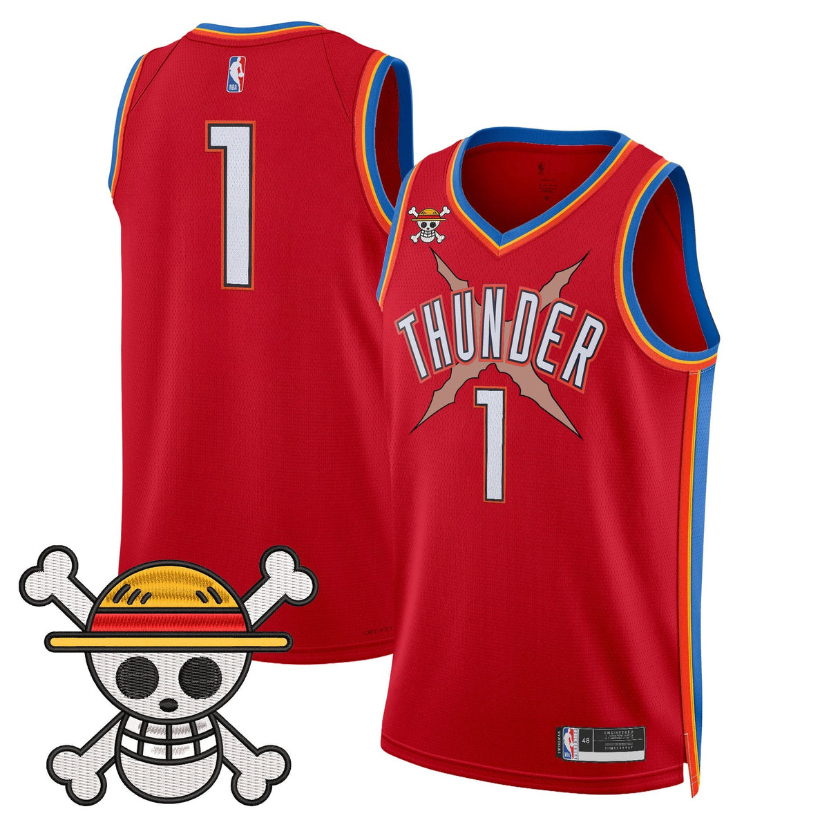 OKC x One Piece Swingman Jersey- Stitched product image 40, provided for visual reference and product detail review